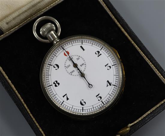A nickel cased stop watch, in Venner Time Switches box